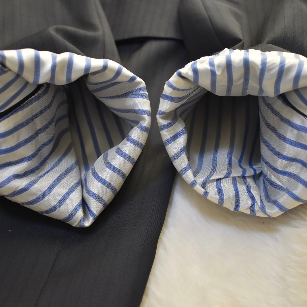 ラルディーニ　テーラードジャケット ストライプ　イタリア製　ブラック