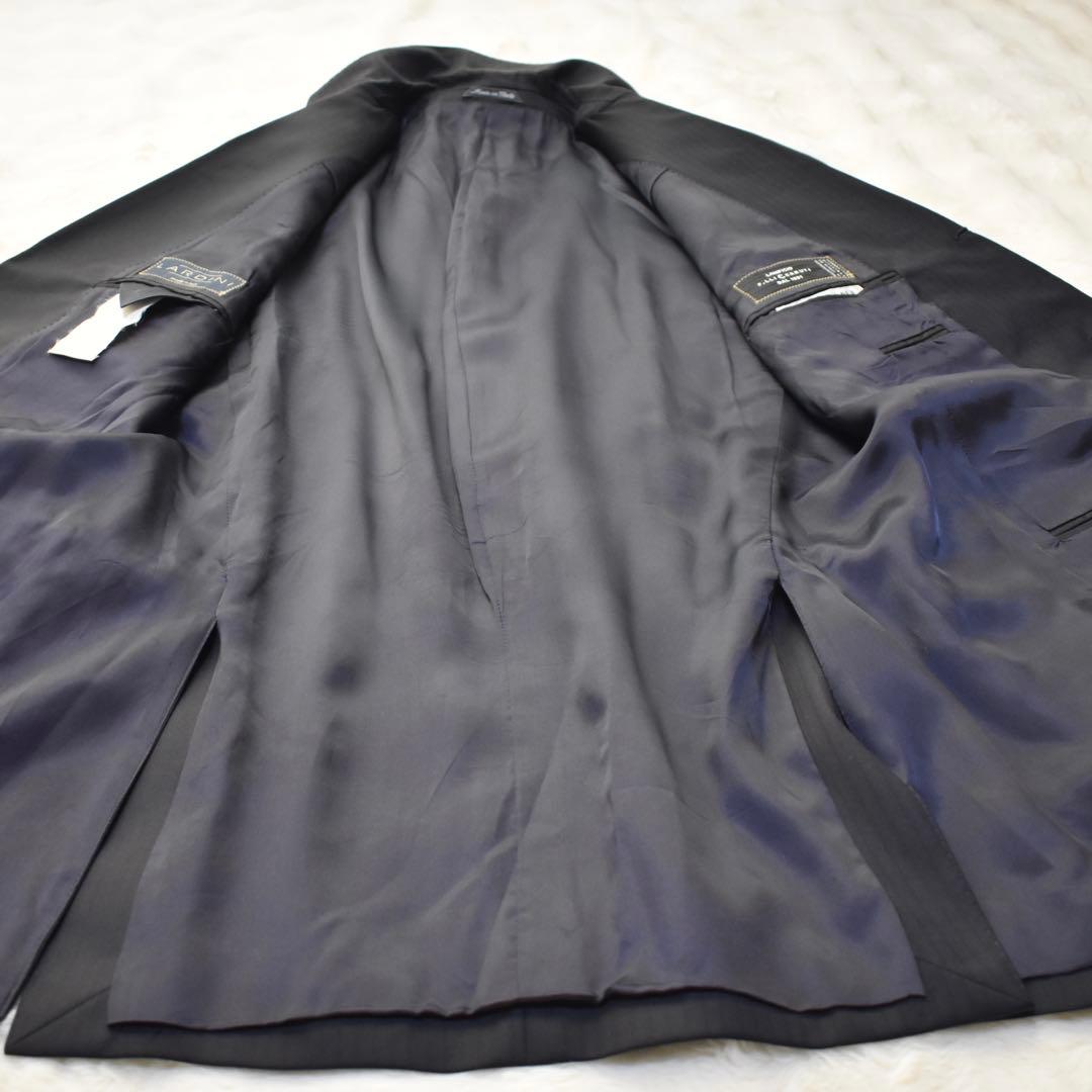 ラルディーニ　テーラードジャケット ストライプ　イタリア製　ブラック