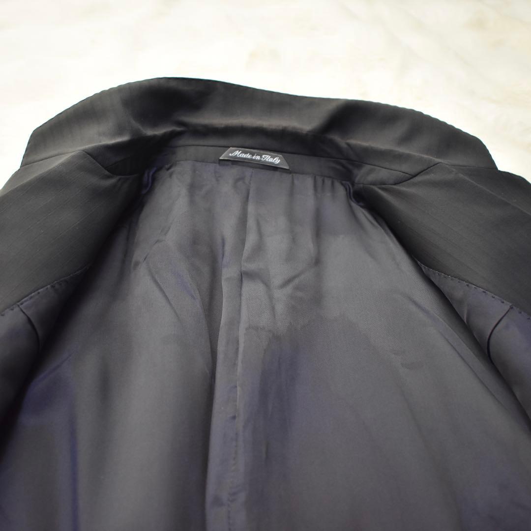 ラルディーニ　テーラードジャケット ストライプ　イタリア製　ブラック