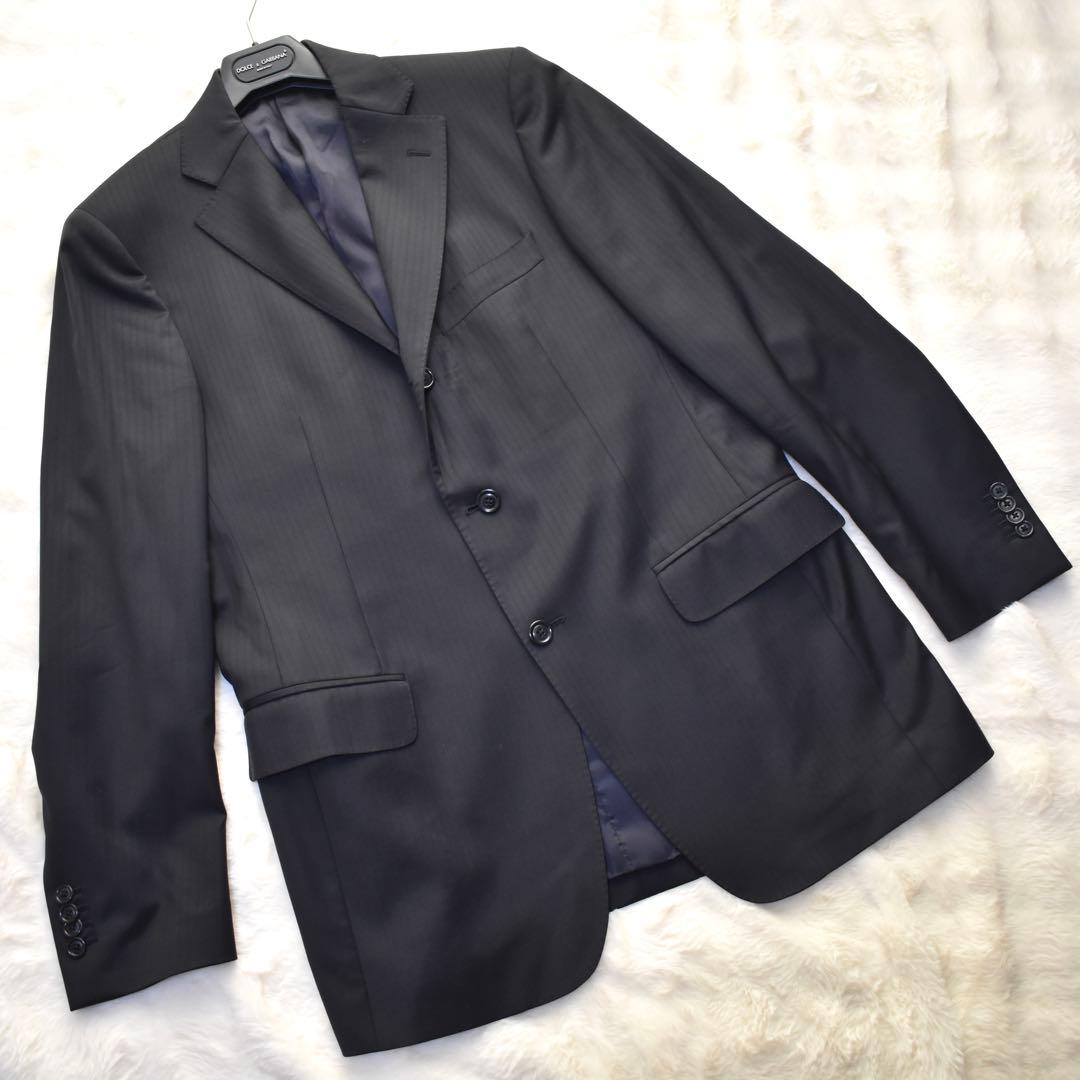 ラルディーニ　テーラードジャケット ストライプ　イタリア製　ブラック