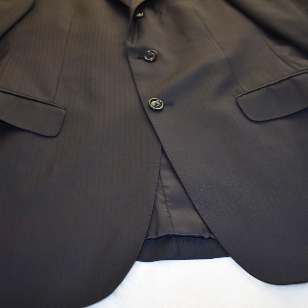 ラルディーニ　テーラードジャケット ストライプ　イタリア製　ブラック