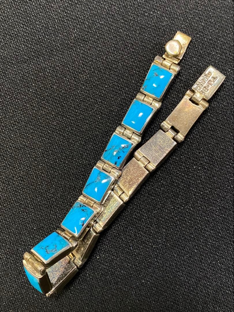 メキシコ シルバー ターコイズ ネックレス・ブレスレット・ピアス ３点セット