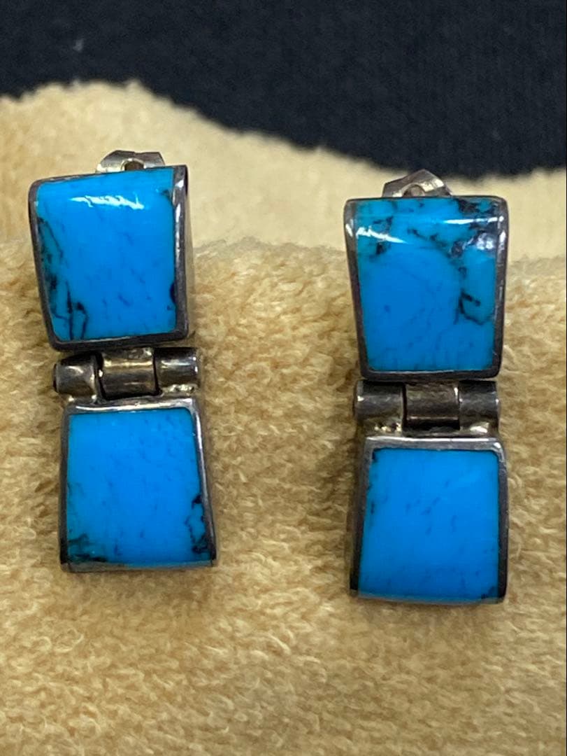 メキシコ シルバー ターコイズ ネックレス・ブレスレット・ピアス ３点セット