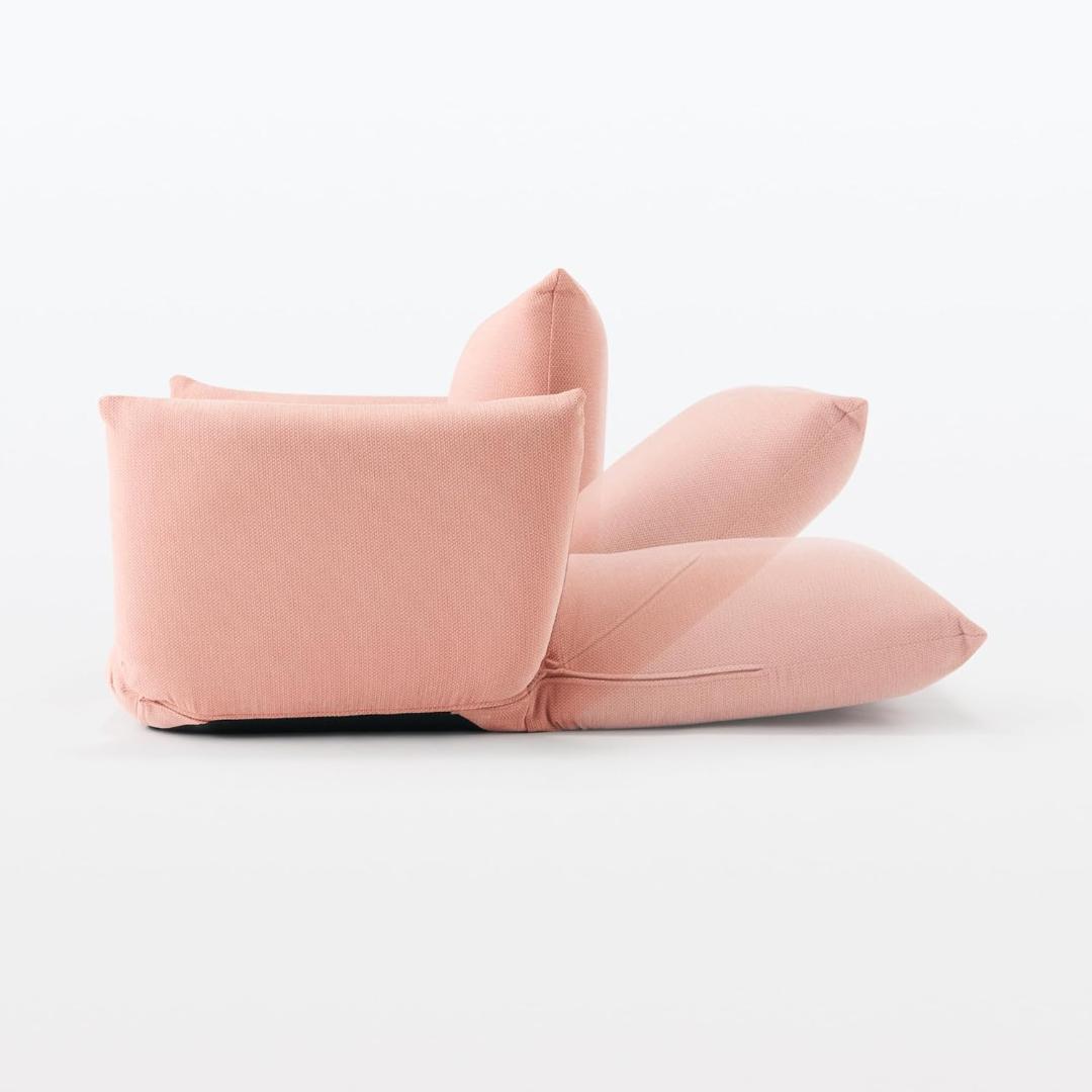 無印良品 リクライニングフロアソファ ピンク 1シーター