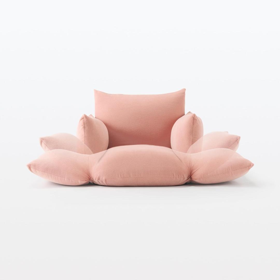 無印良品 リクライニングフロアソファ ピンク 1シーター