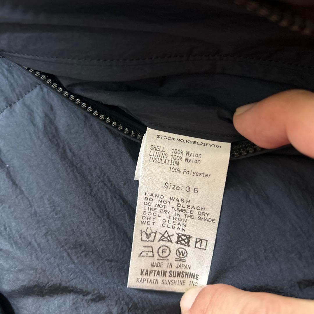 kaptain sunshine padding vest 36 ネイビー