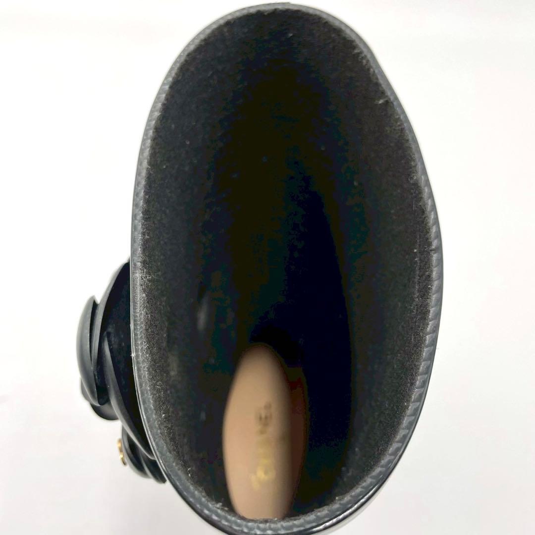 CHANEL シャネル ロングブーツ レインブーツ ブラック 黒 カメリア