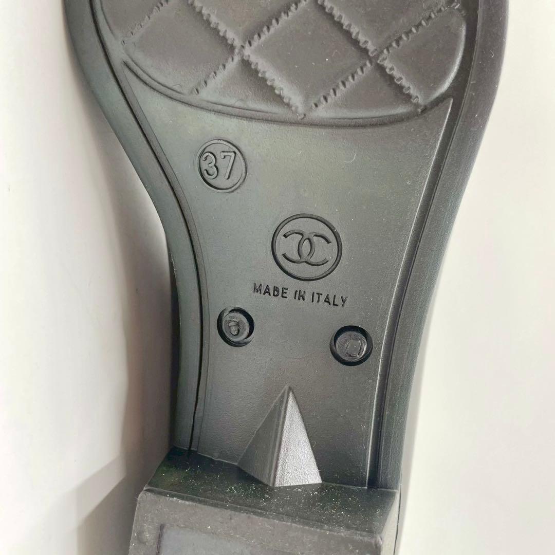 CHANEL シャネル ロングブーツ レインブーツ ブラック 黒 カメリア