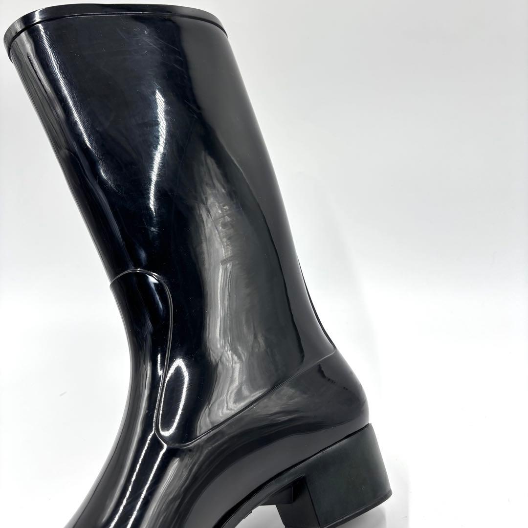 CHANEL シャネル ロングブーツ レインブーツ ブラック 黒 カメリア