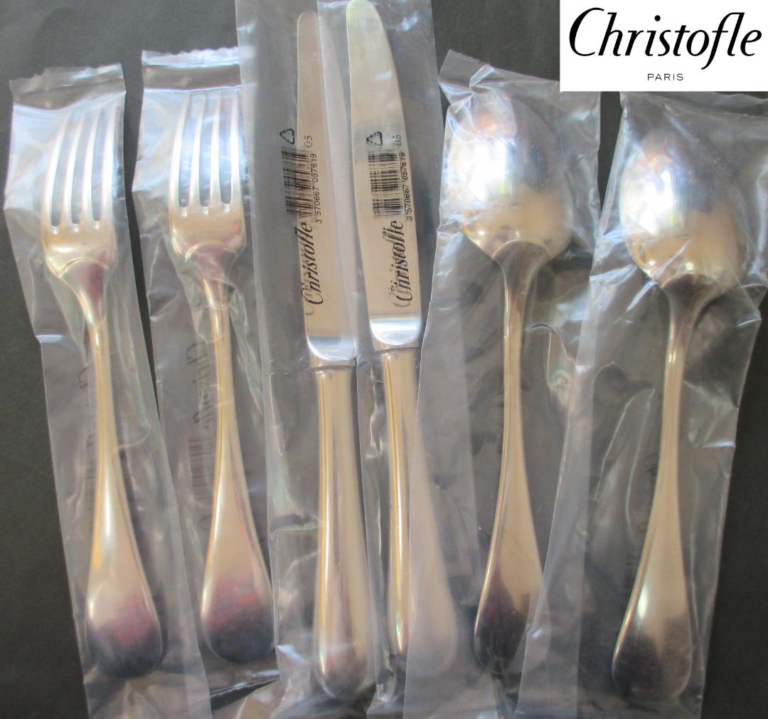 未開封極美品☆仏蘭西 高級銀器クリストフル　カトラリー６本ステンレス　フィデリオ