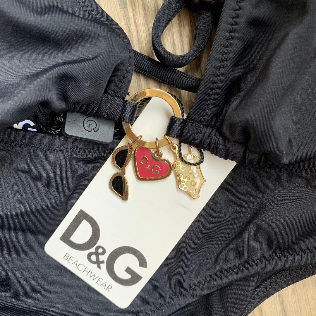【新品タグ付き】D&G ドルチェ&ガッバーナ チャーム付き ビキニ 水着
