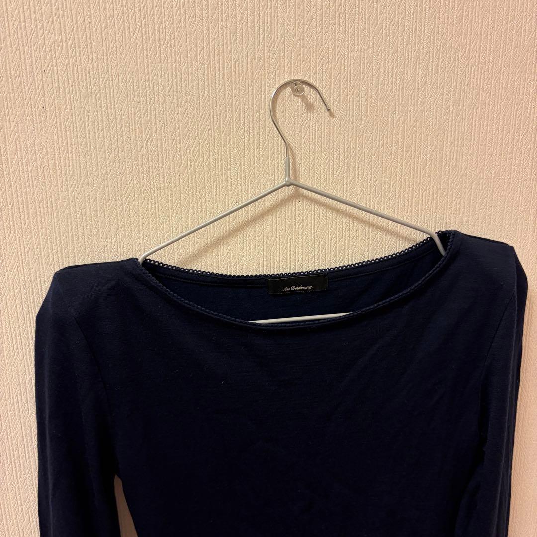 ans dotsloevner アンス　tシャツ ロンT パワーショルダー　紺