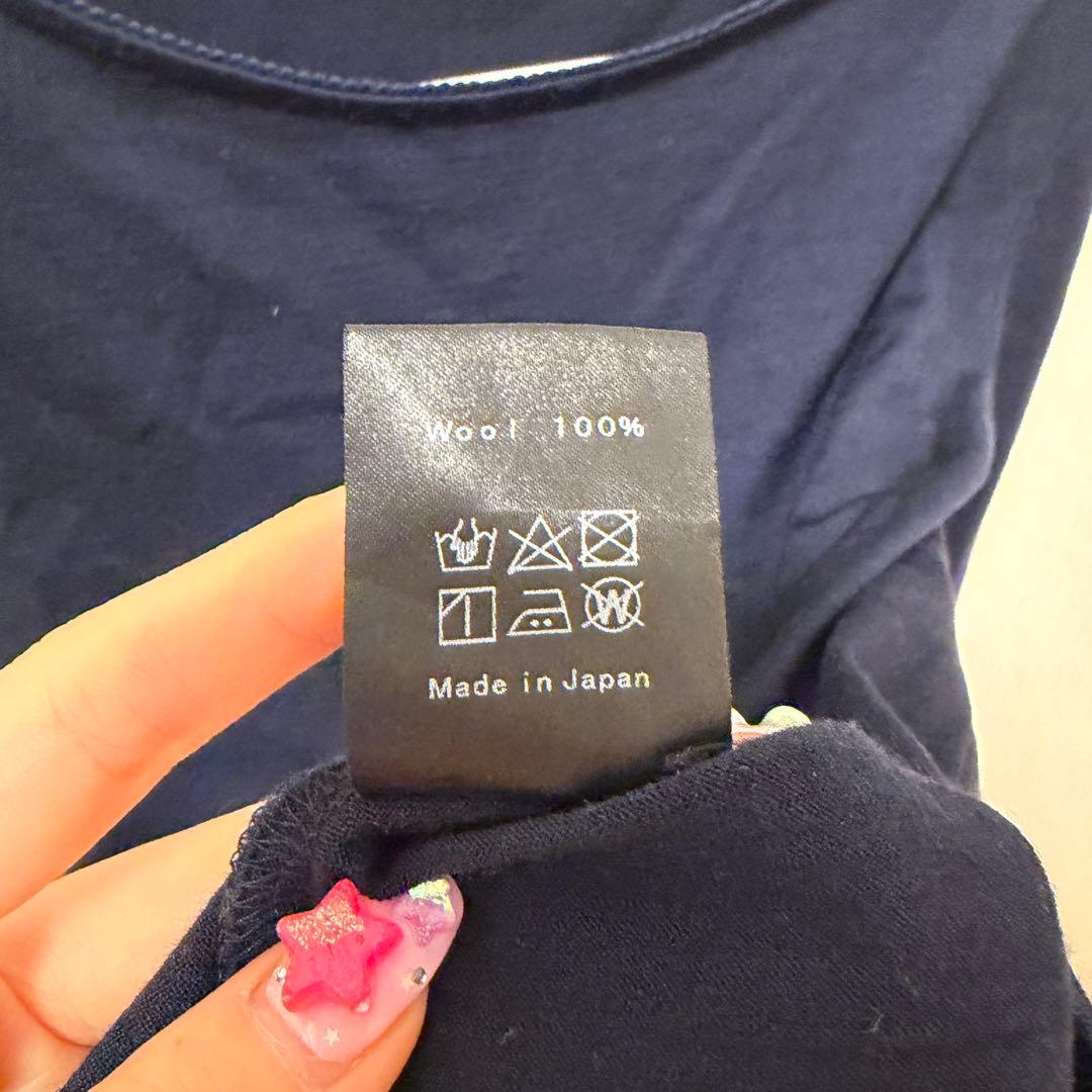 ans dotsloevner アンス　tシャツ ロンT パワーショルダー　紺