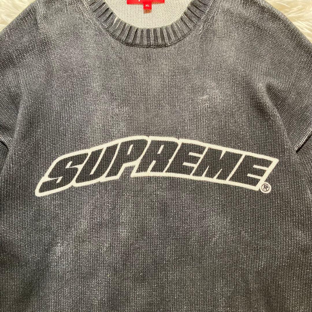 トップス Supreme Printed Washed Sweater Black XL