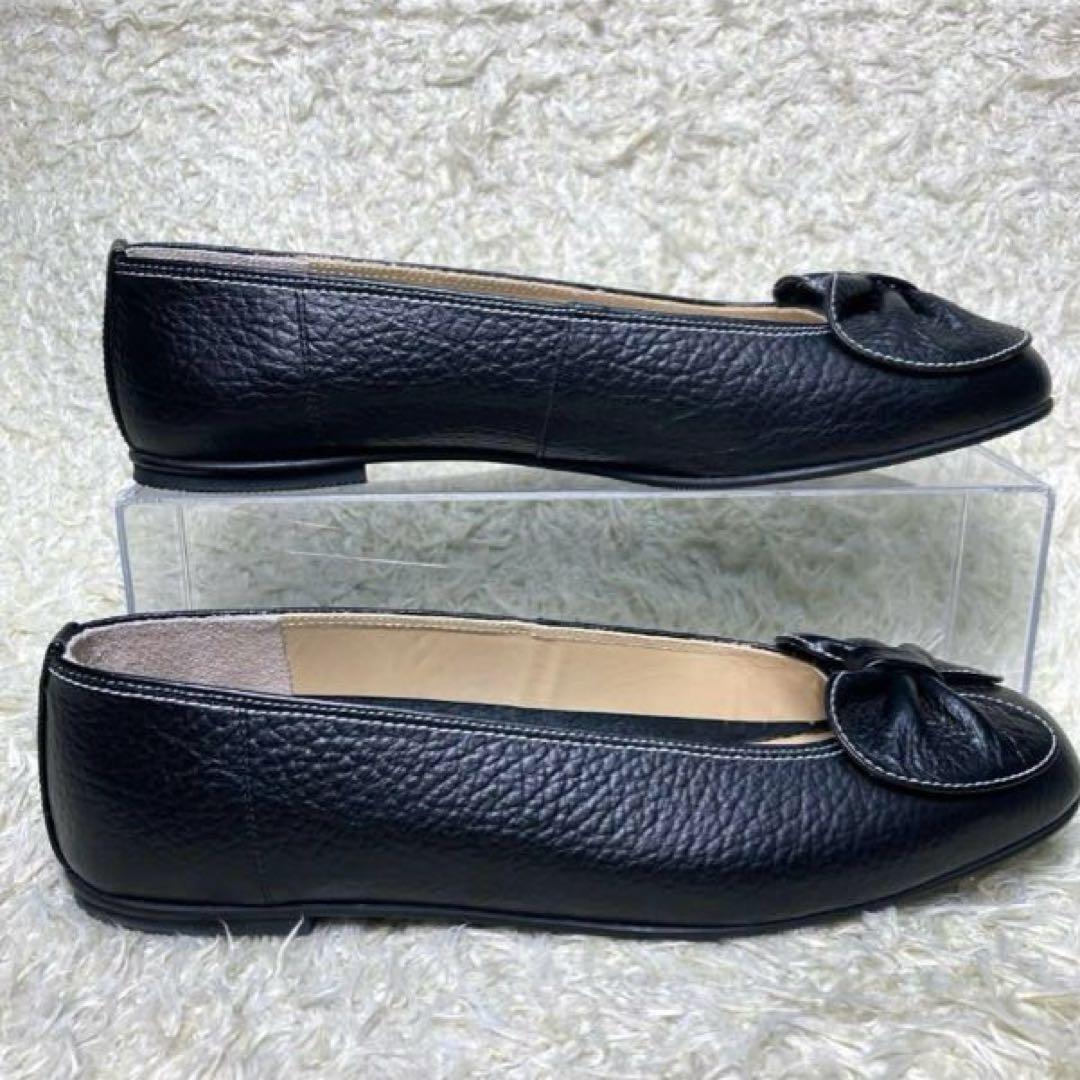 『未使用』MIHAMA ミハマ カッターシューズ リボン フラット パンプス　黒