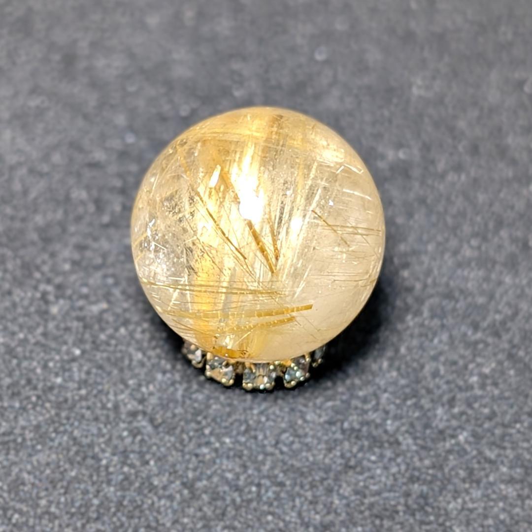 有馬英次　ゴールド タイチンルチル 13ミリ 1粒売り 貫通穴あり