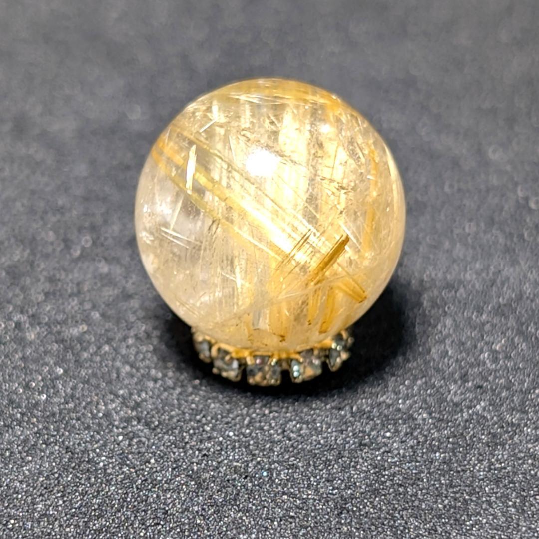 有馬英次　ゴールド タイチンルチル 13ミリ 1粒売り 貫通穴あり