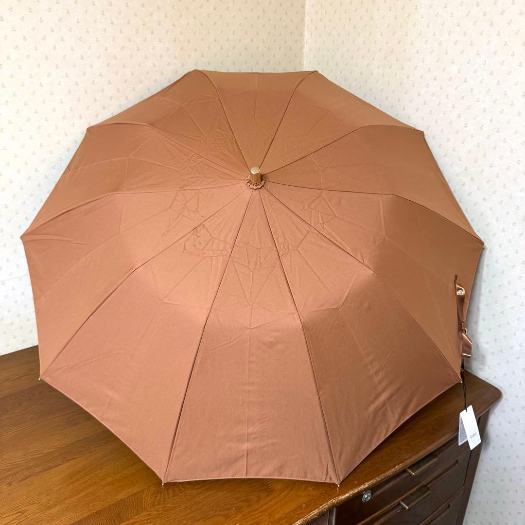 ★新品★GRACY　晴雨兼用　日傘　楽折スタイル　１級遮光　遮熱　10本骨　茶