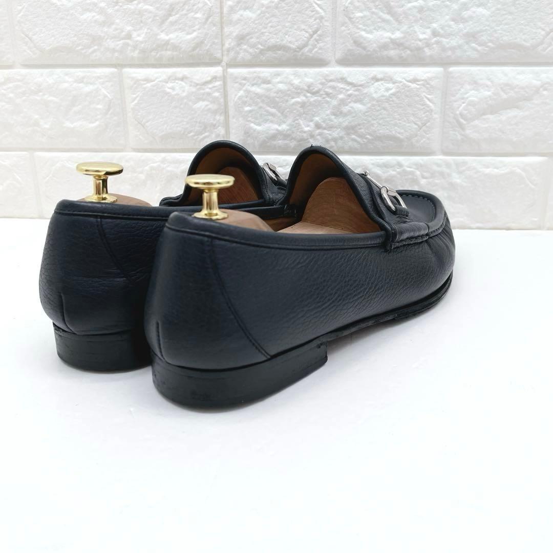 GUCCI グッチ ホースビット ローファー ネイビー レザー 28.5cm