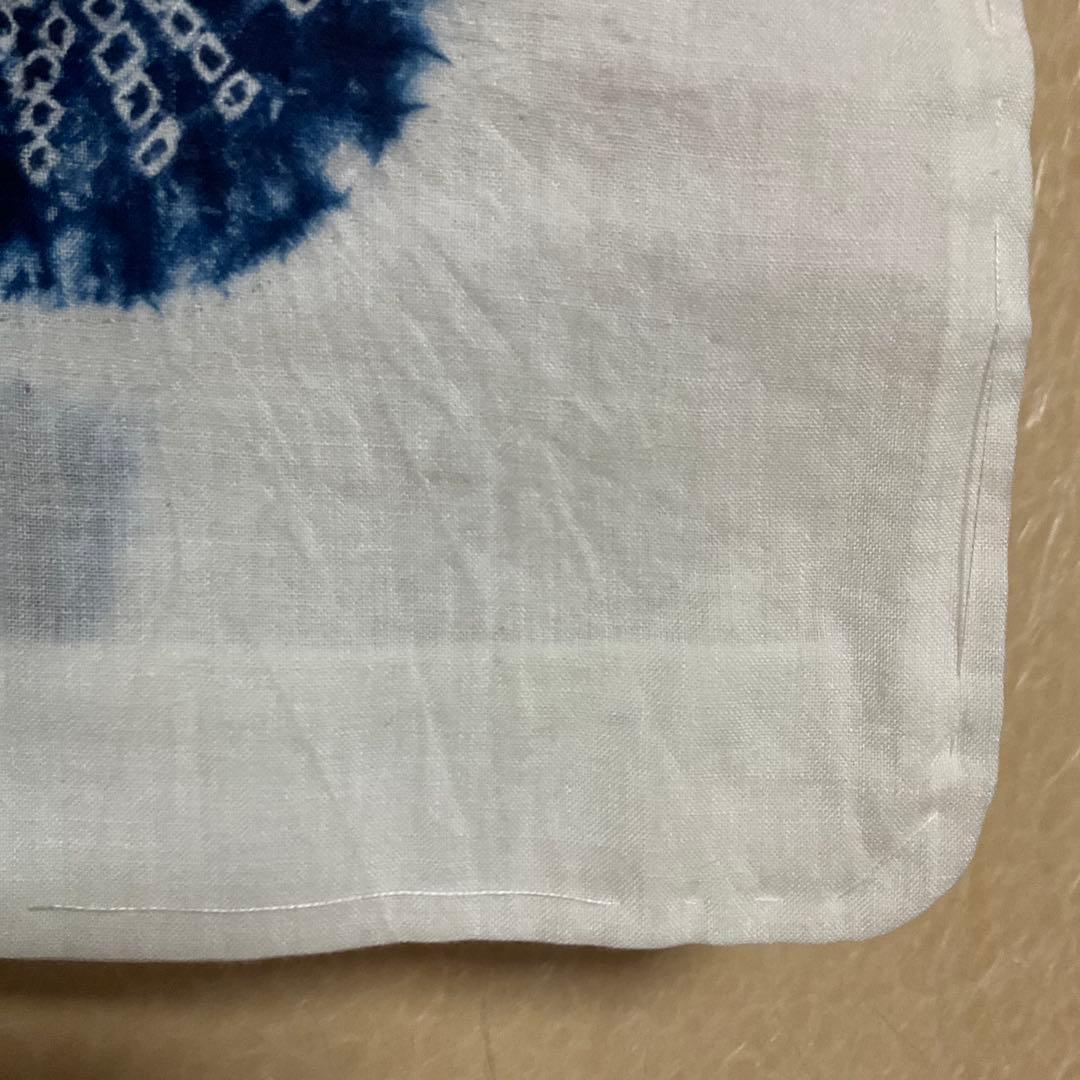 【ビンテージ　美品】絞り柄　浴衣　白地に扇