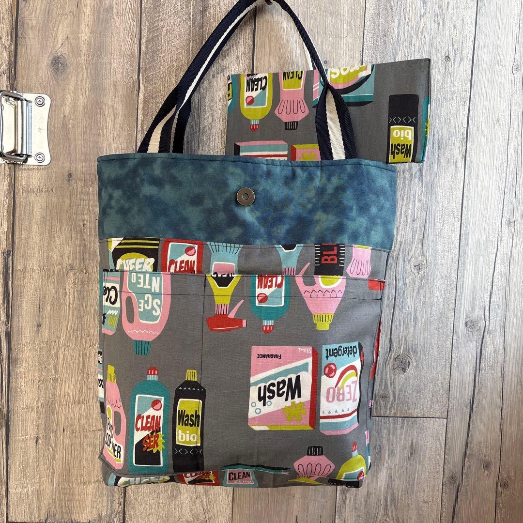 ハワイアンキルト⭐︎ハンバーガーと波ハンドメイドバック⭐︎