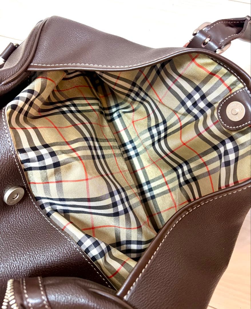 み*ん様 BURBERRY GOLFノバチェック レザー ボストンバッグ 旅行