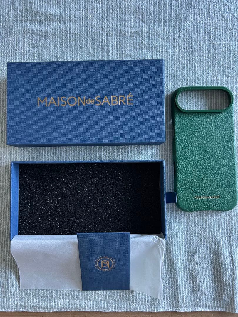 iPhone17Air ケース MAISON de SABRÉ グリーン レザー