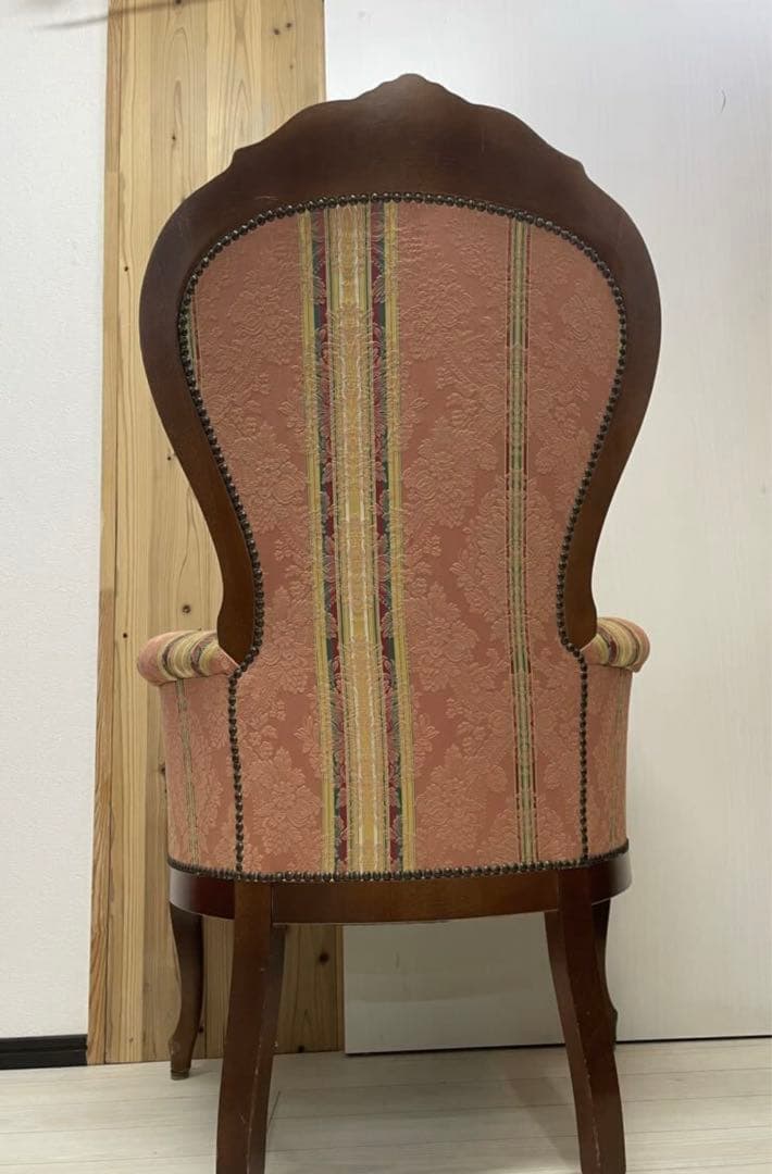 ロココ様式　木製花柄アームチェア　一人掛けソファー　猫脚　シングルソファ　姫家具