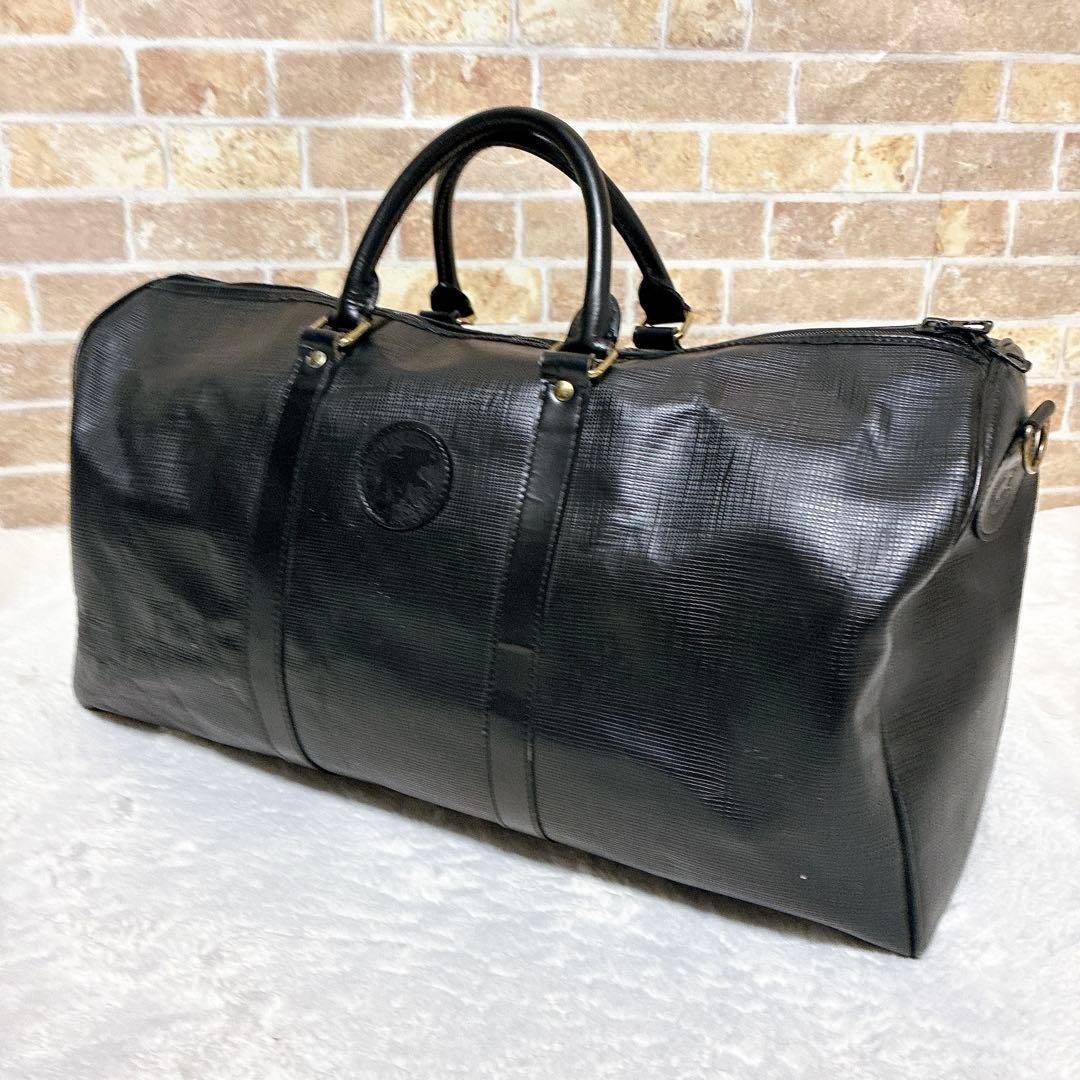 HUNTINGWORLD ハンティングワールド　ボストンバック　pvc ブラック