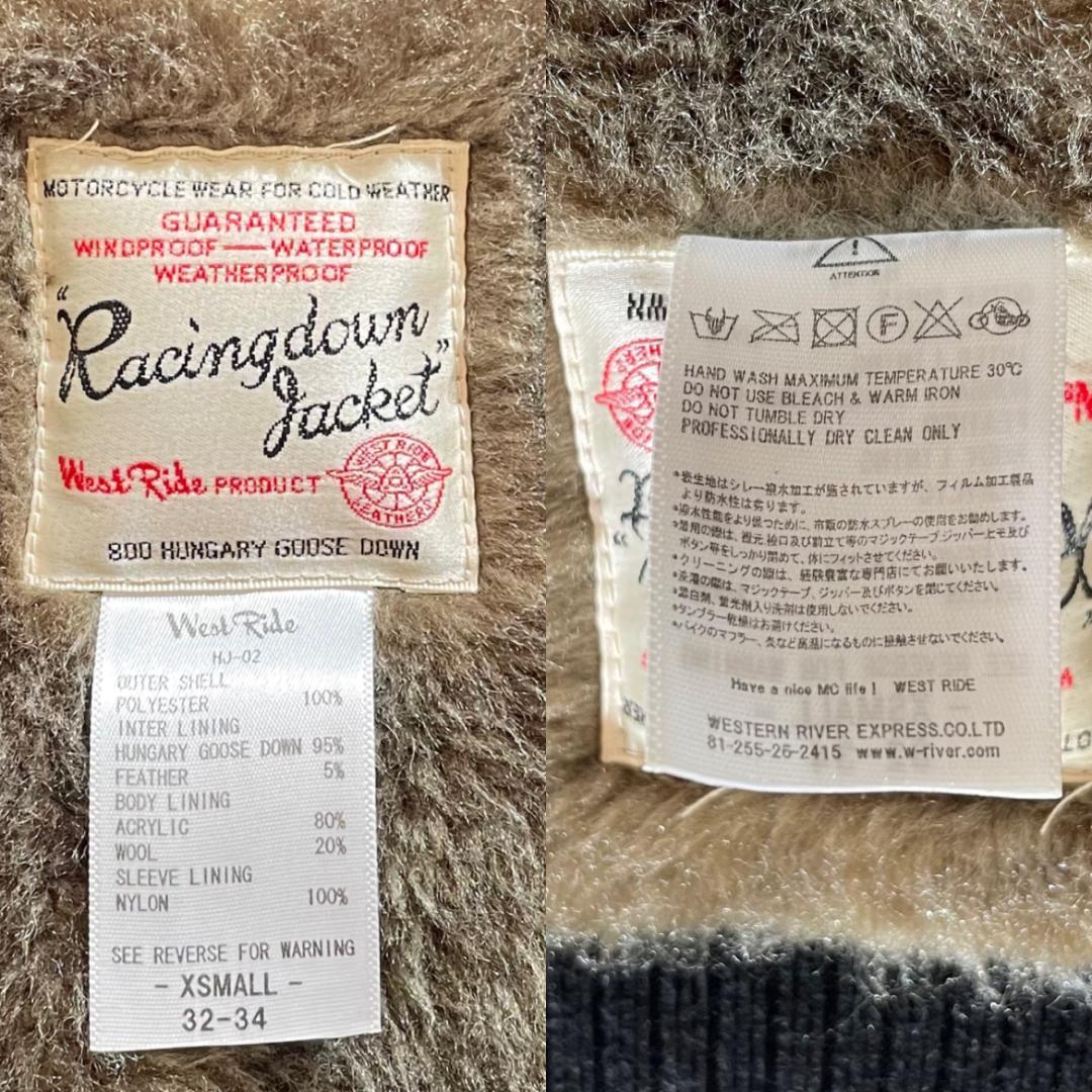 WEST RIDE ウエストライド　HJ-02　レーシングダウンジャケット　黒
