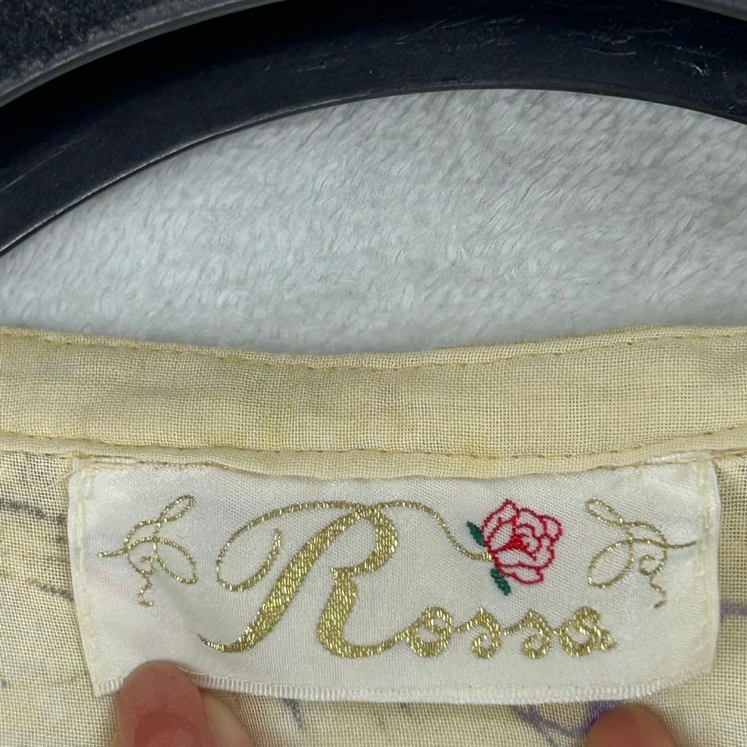 R125 美品 XL 46 ロッサ 透け感 絵柄 ロングワンピ レディース