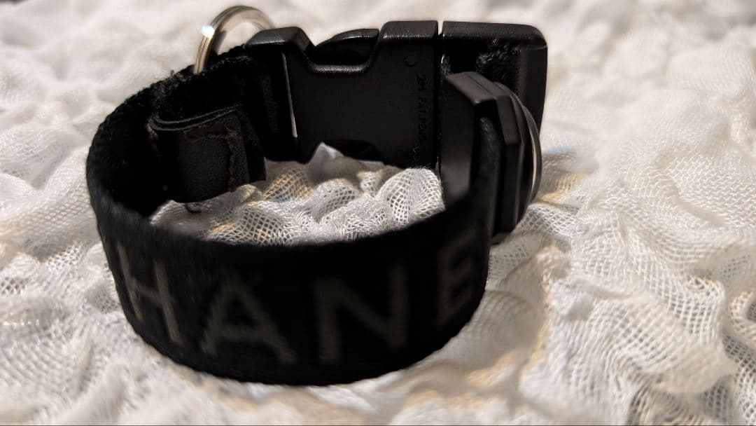 CHANEL ブラック ナイロン キーホルダー