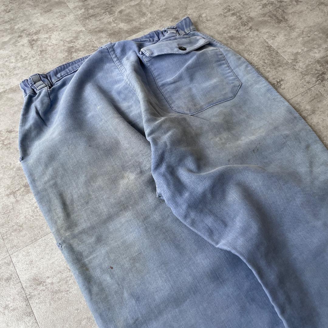 50-60s LE CROiSiC フレンチワークパンツ モールスキン ブルー