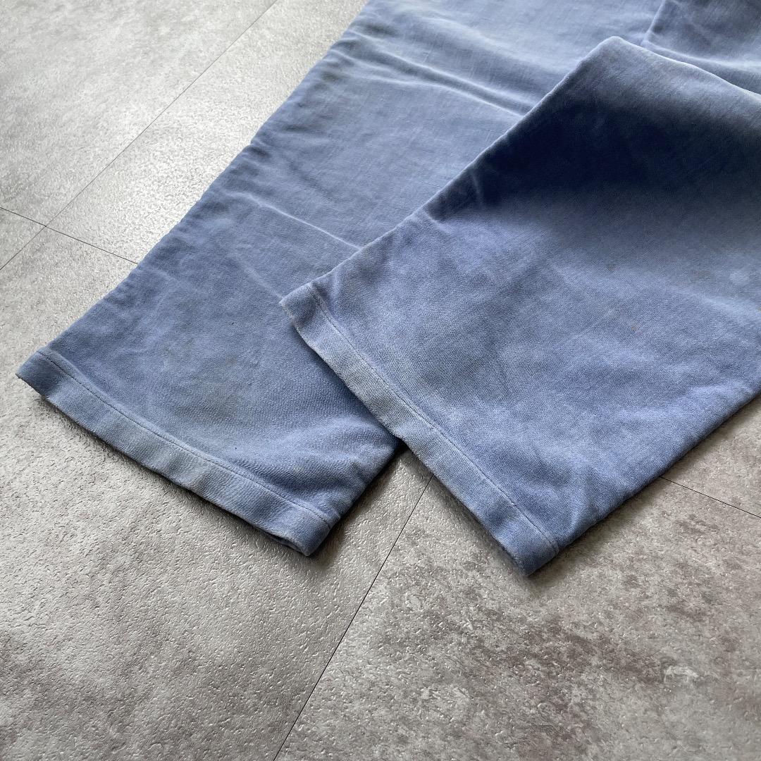 50-60s LE CROiSiC フレンチワークパンツ モールスキン ブルー