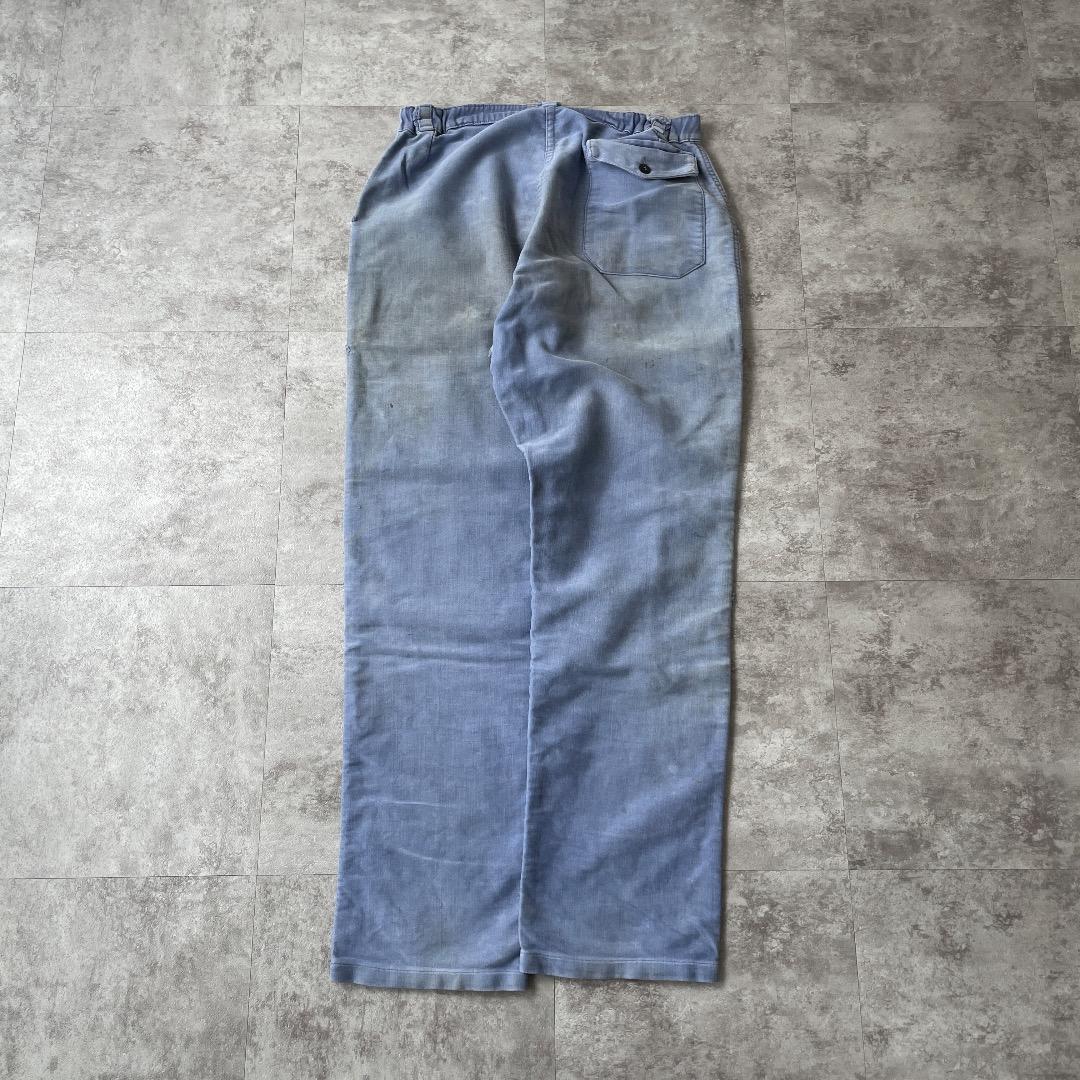 50-60s LE CROiSiC フレンチワークパンツ モールスキン ブルー