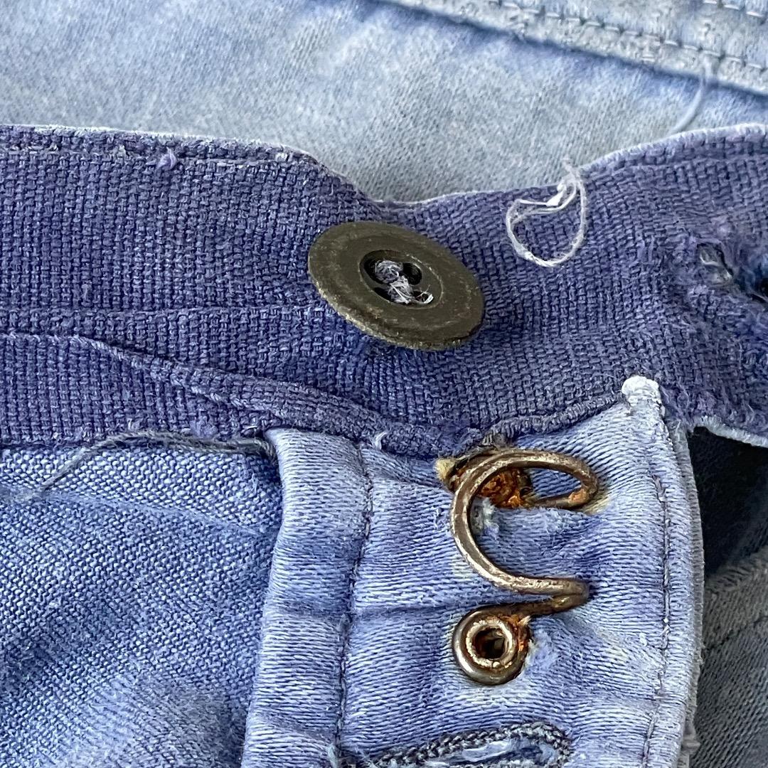 50-60s LE CROiSiC フレンチワークパンツ モールスキン ブルー