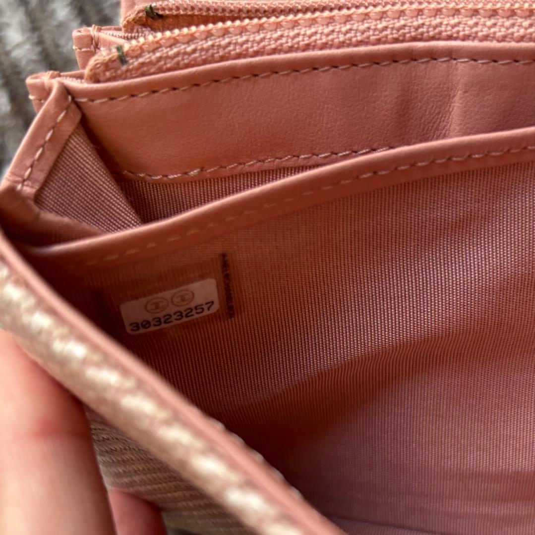 CHANEL ドーヴィル　長財布　ピンク　ヨレあり