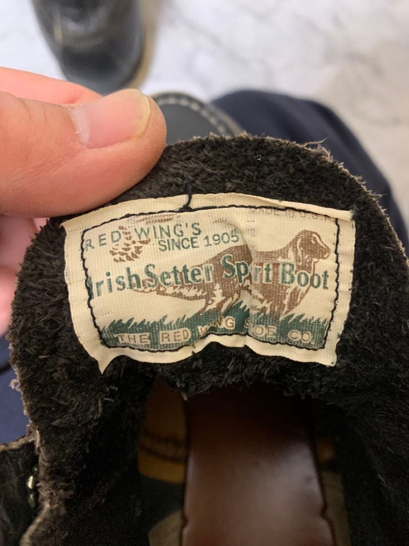 90s【REDWING】アイリッシュセッター 犬タグ 8179 25.5cm 黒