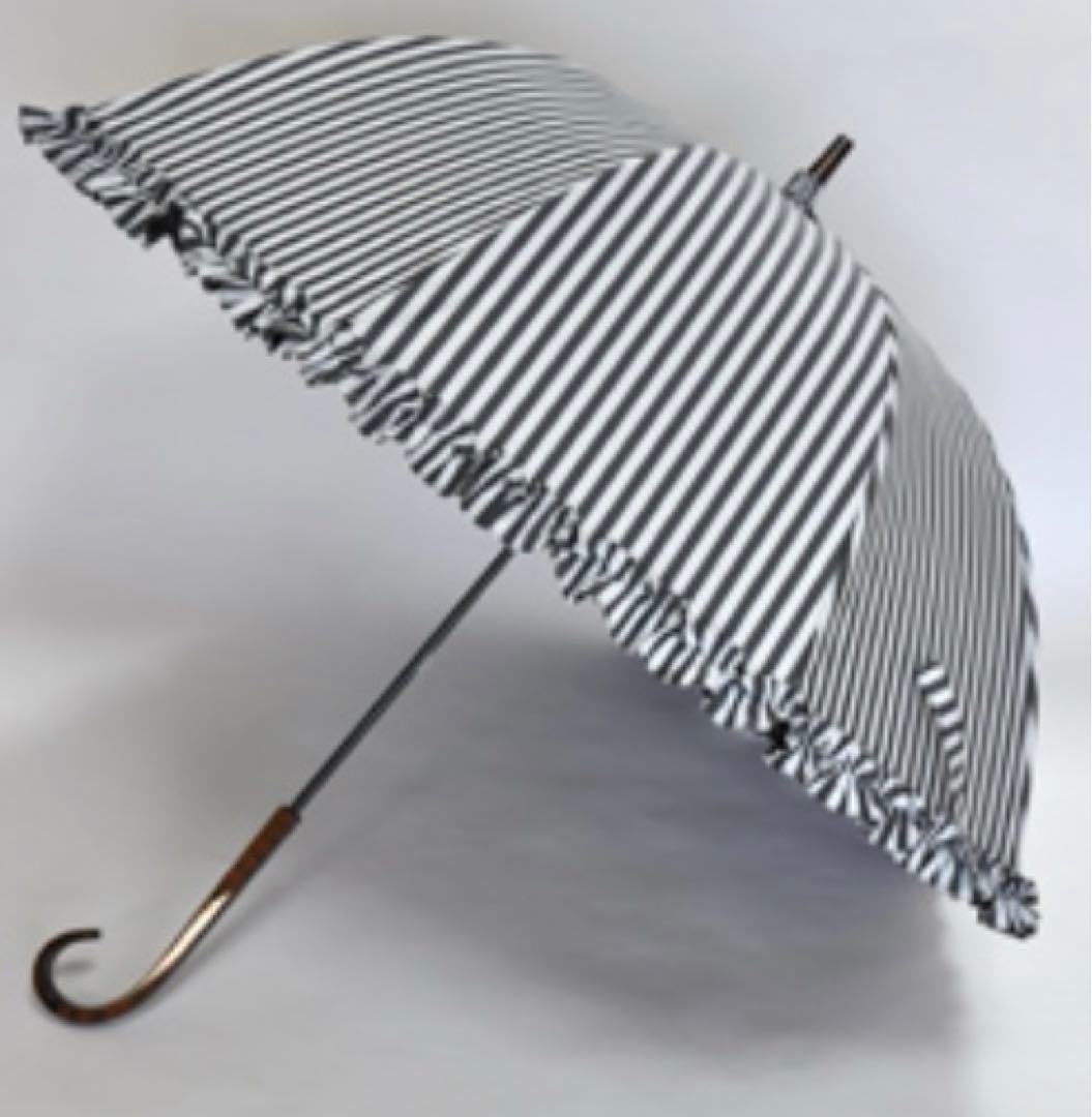 レア　サンバリア100 ドームフリル白黒ストライプ　茶手元