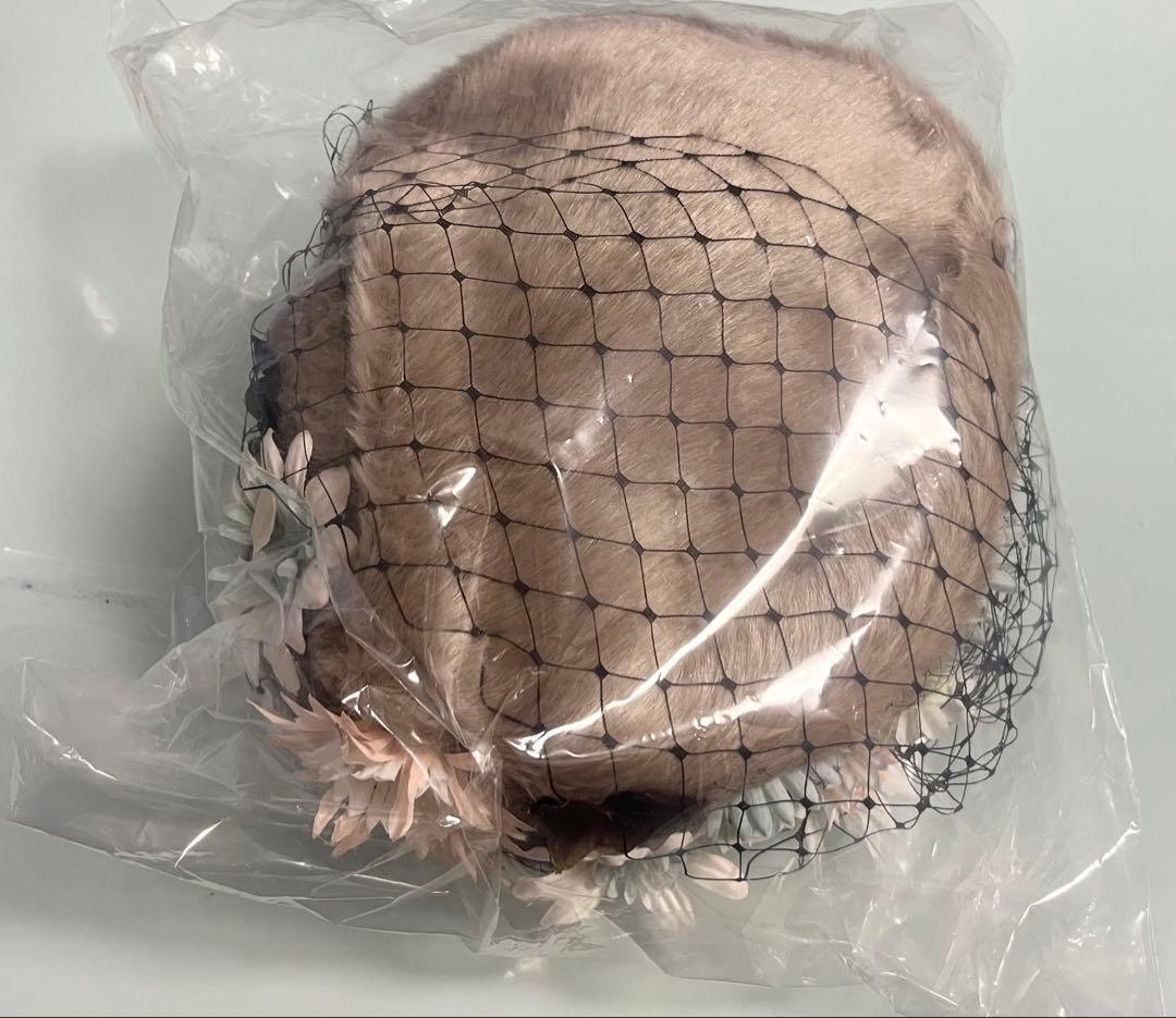 カシラ　ロシアンフラワー　帽子　ブラウン　ロシア帽　ロシアンハット