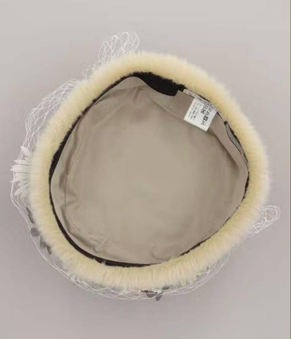 カシラ　ロシアンフラワー　帽子　ブラウン　ロシア帽　ロシアンハット