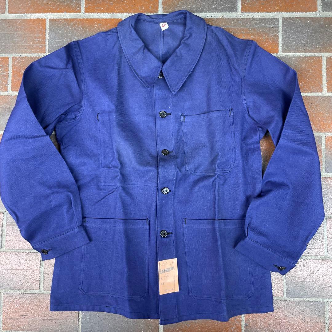 60's ビンテージ　コットンツイル　カバーオール　フランス　モールスキン