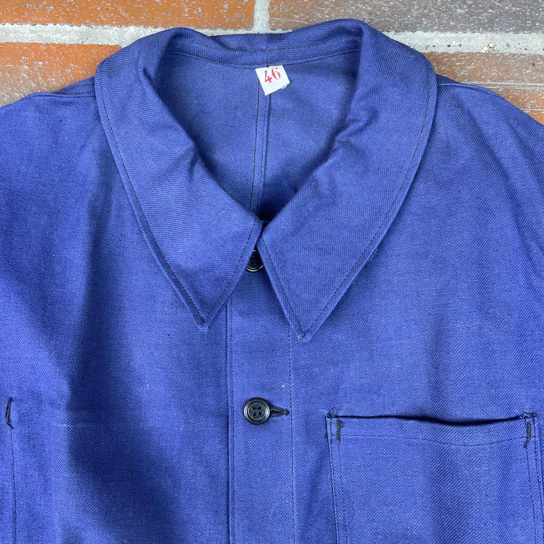 60's ビンテージ　コットンツイル　カバーオール　フランス　モールスキン