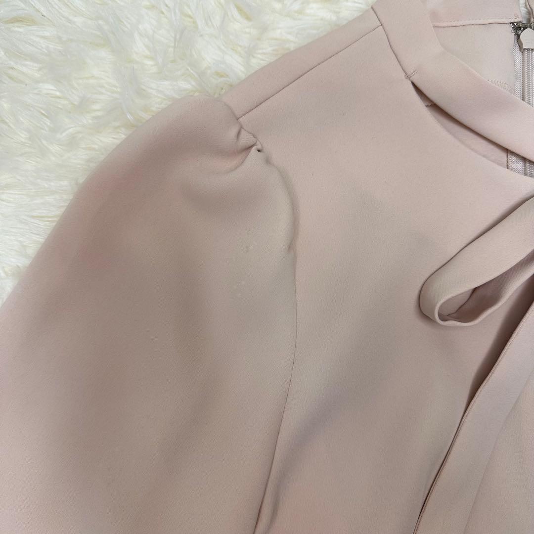 COLUMN コラム ボウタイデザイン ブラウス ベージュ 長袖 極美品