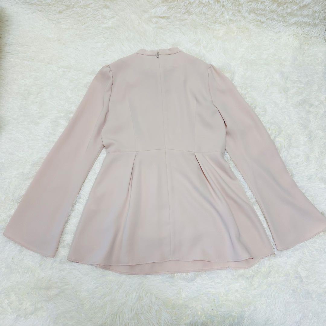 COLUMN コラム ボウタイデザイン ブラウス ベージュ 長袖 極美品