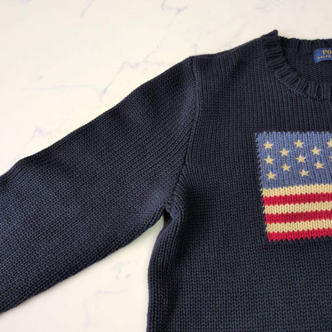 POLO RALPHLAUREN アイコニックフラッグ セーター ネイビー M