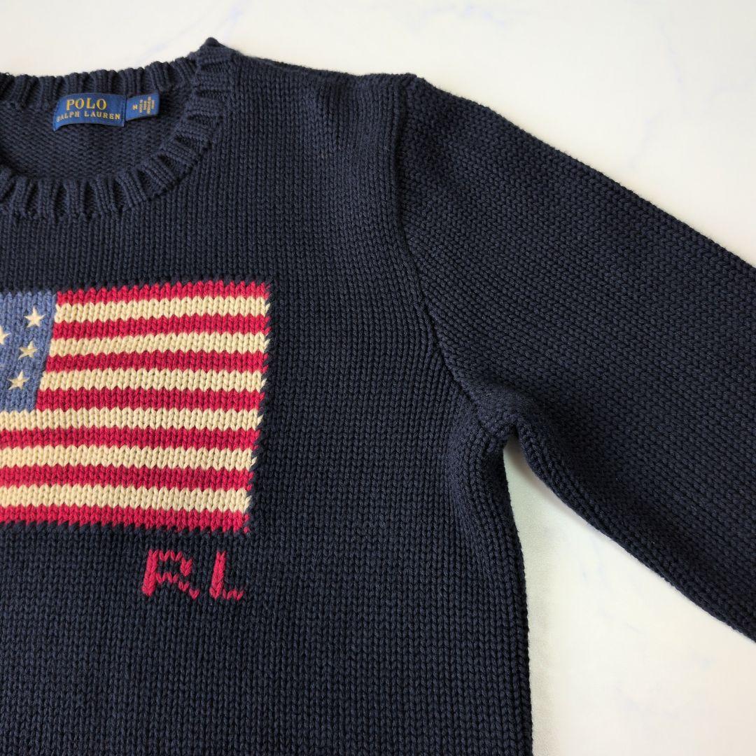 POLO RALPHLAUREN アイコニックフラッグ セーター ネイビー M