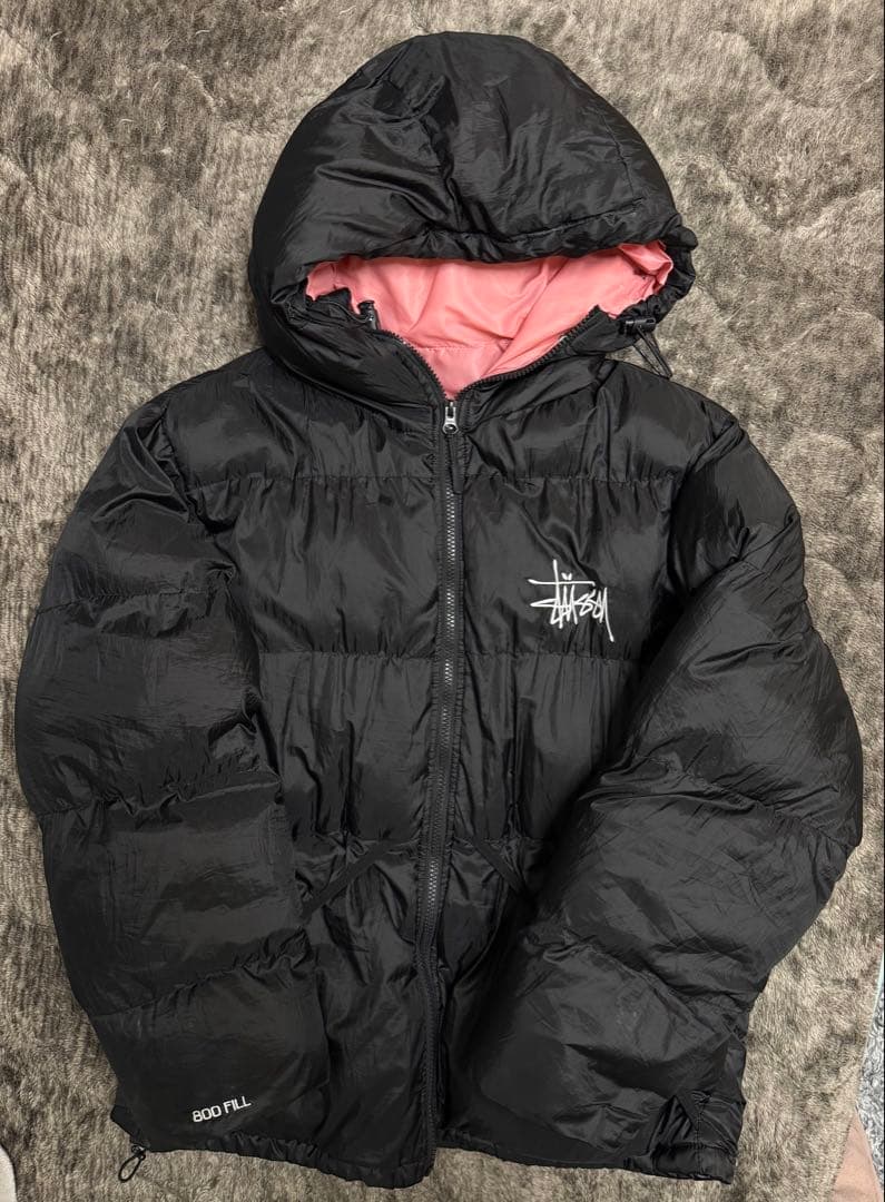 ステューシーブラックピンクダウン正規品800FILL