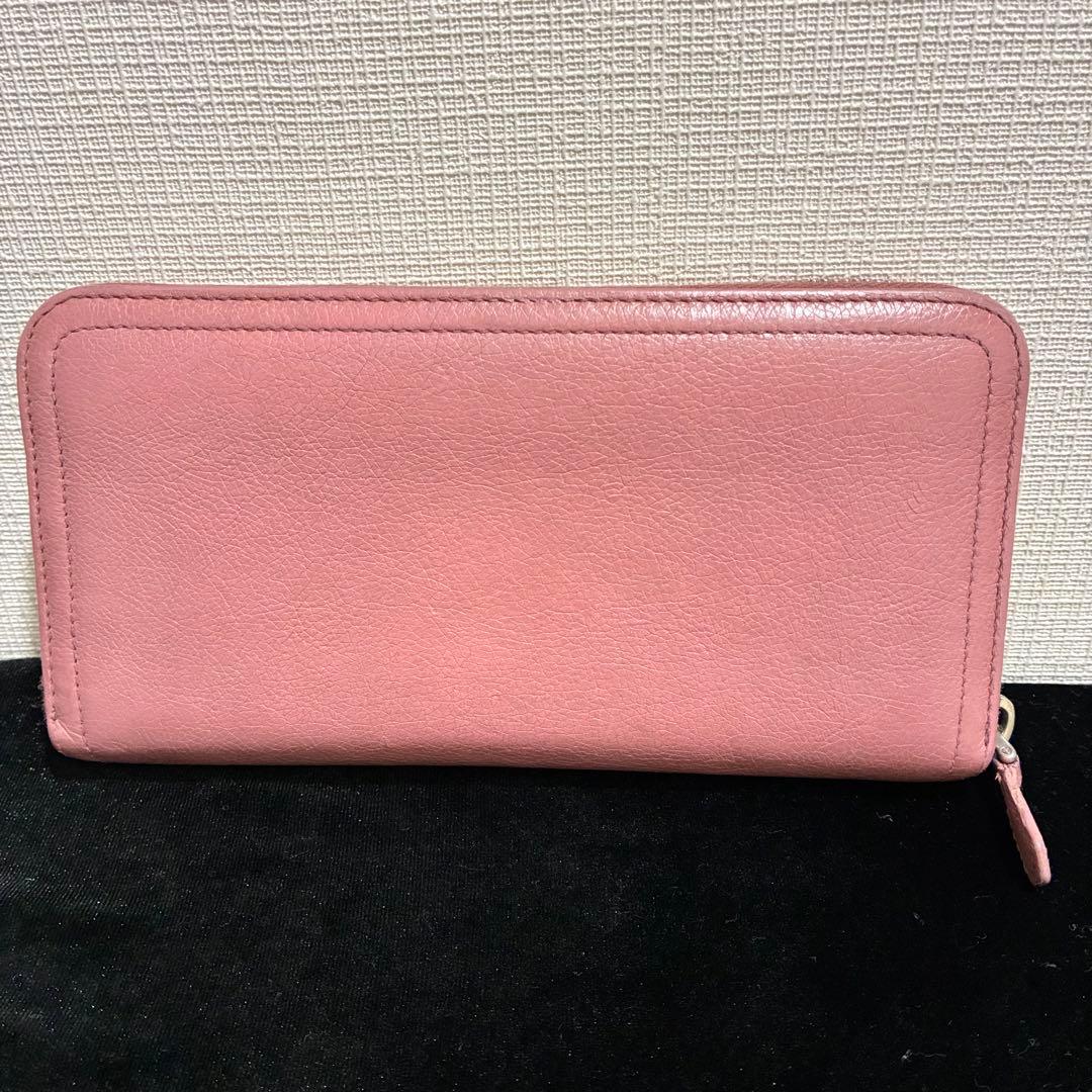 PRADA ピンク レザー 長財布　オールラウンドファスナー