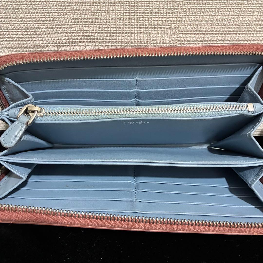 PRADA ピンク レザー 長財布　オールラウンドファスナー